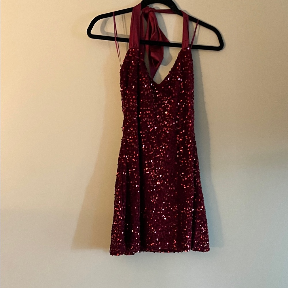 Fashion Nova Red Sequin Mini Dress